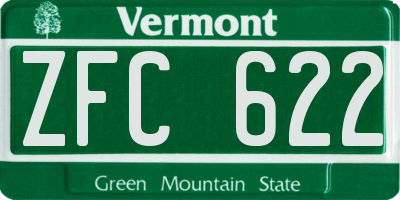 VT license plate ZFC622