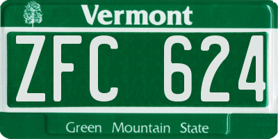 VT license plate ZFC624