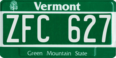 VT license plate ZFC627