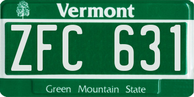 VT license plate ZFC631