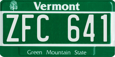 VT license plate ZFC641