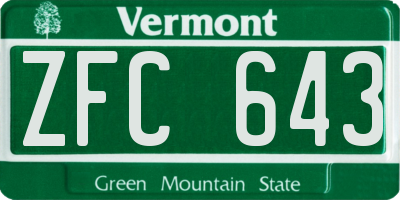 VT license plate ZFC643