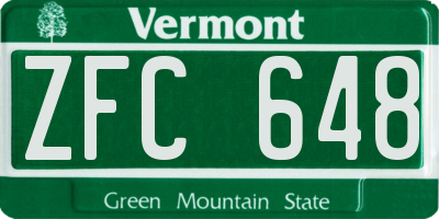 VT license plate ZFC648