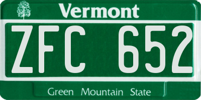 VT license plate ZFC652