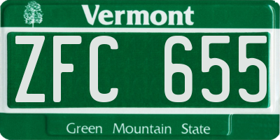 VT license plate ZFC655