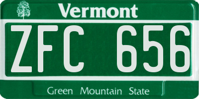 VT license plate ZFC656