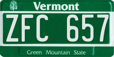 VT license plate ZFC657
