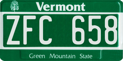 VT license plate ZFC658