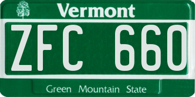VT license plate ZFC660