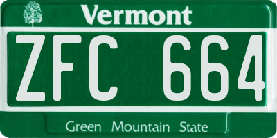 VT license plate ZFC664