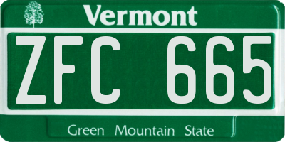 VT license plate ZFC665