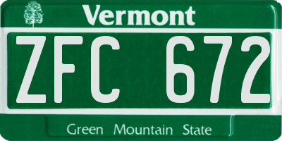 VT license plate ZFC672