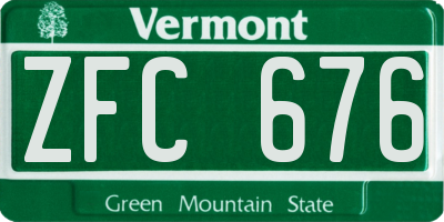 VT license plate ZFC676