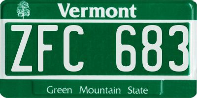 VT license plate ZFC683