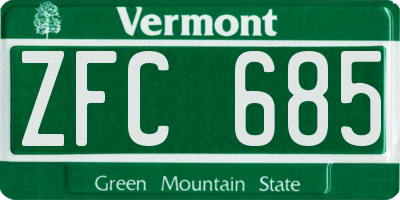 VT license plate ZFC685