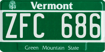 VT license plate ZFC686