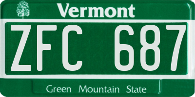 VT license plate ZFC687
