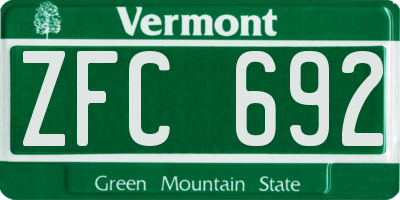VT license plate ZFC692