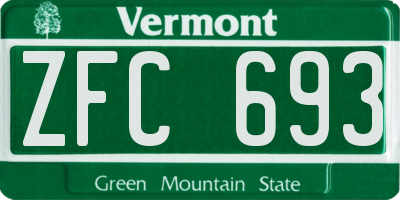 VT license plate ZFC693