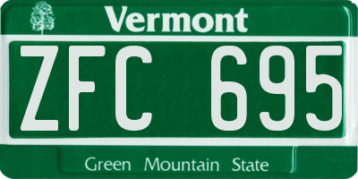 VT license plate ZFC695