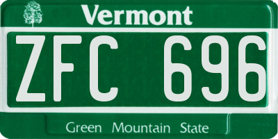 VT license plate ZFC696