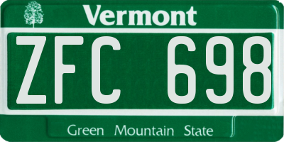 VT license plate ZFC698