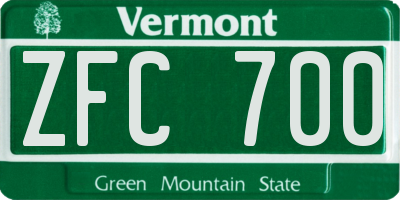 VT license plate ZFC700
