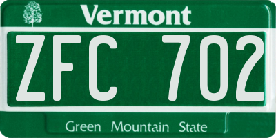 VT license plate ZFC702