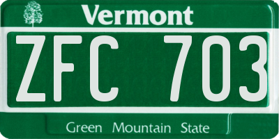 VT license plate ZFC703