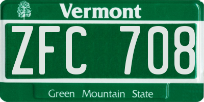 VT license plate ZFC708