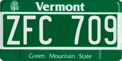 VT license plate ZFC709