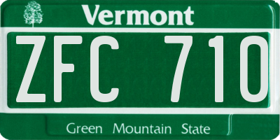 VT license plate ZFC710