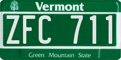 VT license plate ZFC711