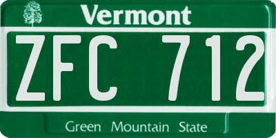 VT license plate ZFC712