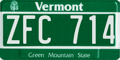 VT license plate ZFC714