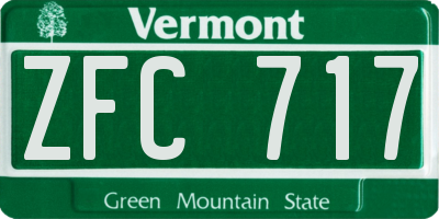 VT license plate ZFC717