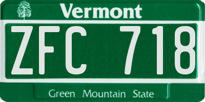 VT license plate ZFC718