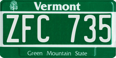 VT license plate ZFC735