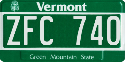 VT license plate ZFC740