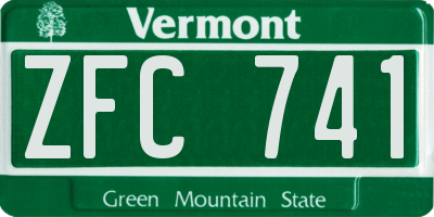 VT license plate ZFC741