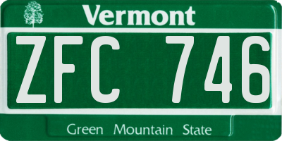 VT license plate ZFC746