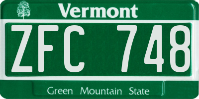 VT license plate ZFC748