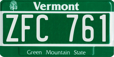 VT license plate ZFC761