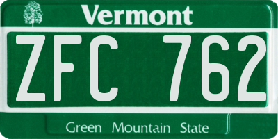 VT license plate ZFC762