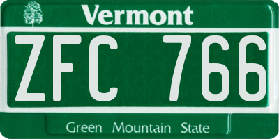 VT license plate ZFC766