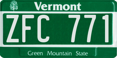 VT license plate ZFC771