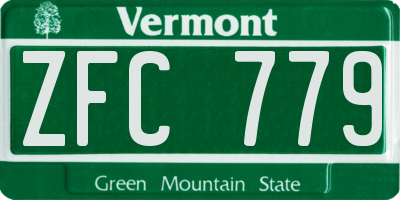 VT license plate ZFC779