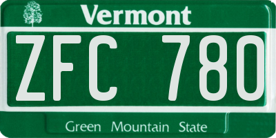 VT license plate ZFC780