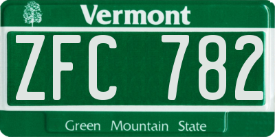 VT license plate ZFC782