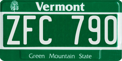 VT license plate ZFC790